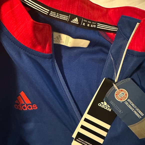 Kansas Jayhawks long sleeve adidas zip up New - Picture 2 of 2